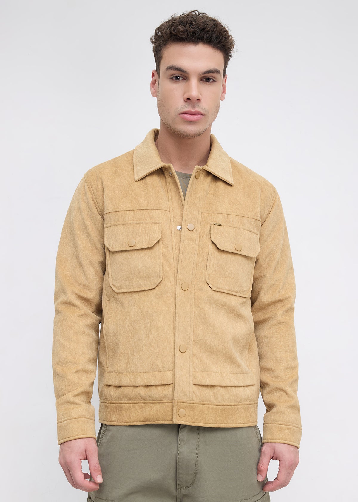 Saanen Soft-Touch Utility Jacket: Khaki