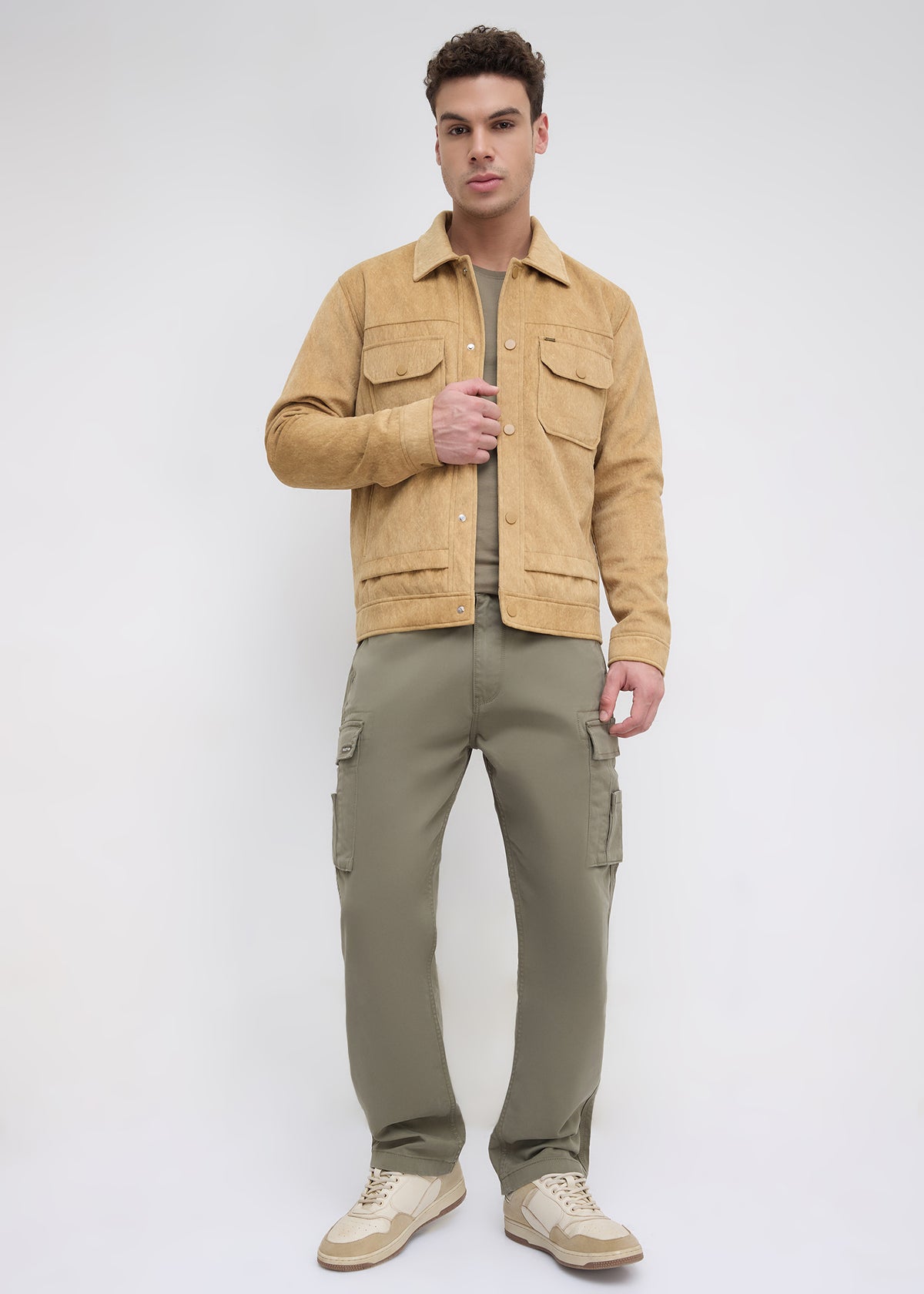 Saanen Soft-Touch Utility Jacket: Khaki