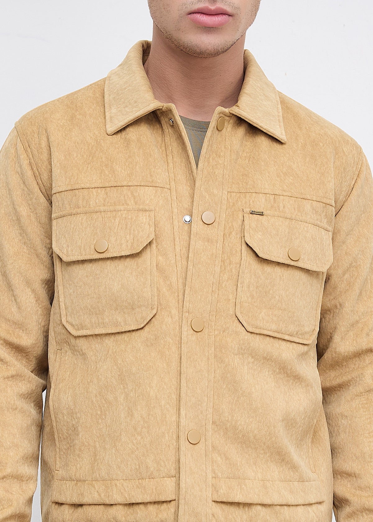 Saanen Soft-Touch Utility Jacket: Khaki