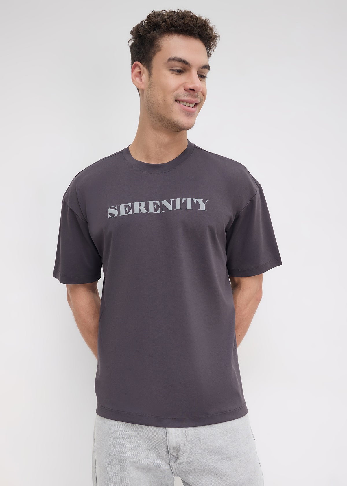 Moulen Oversized Graphic T-shirt: Charcoal