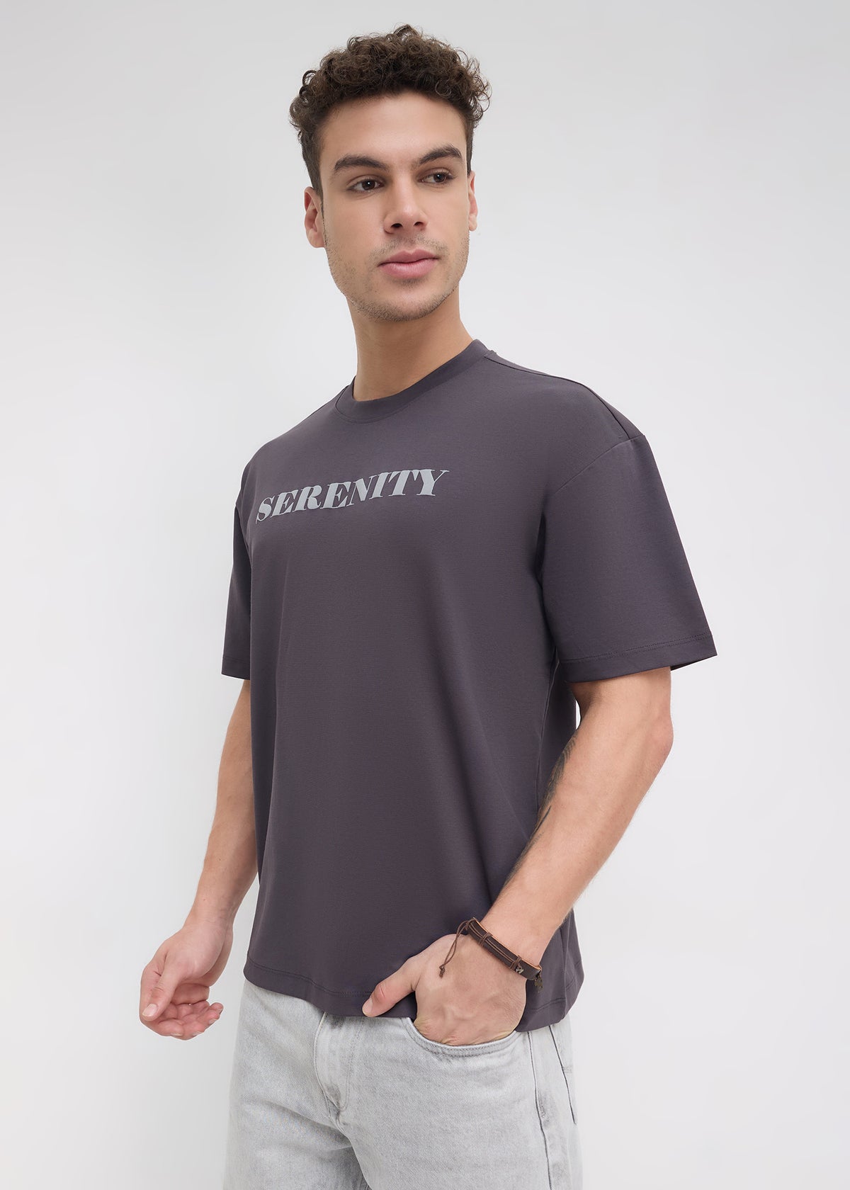 Moulen Oversized Graphic T-shirt: Charcoal