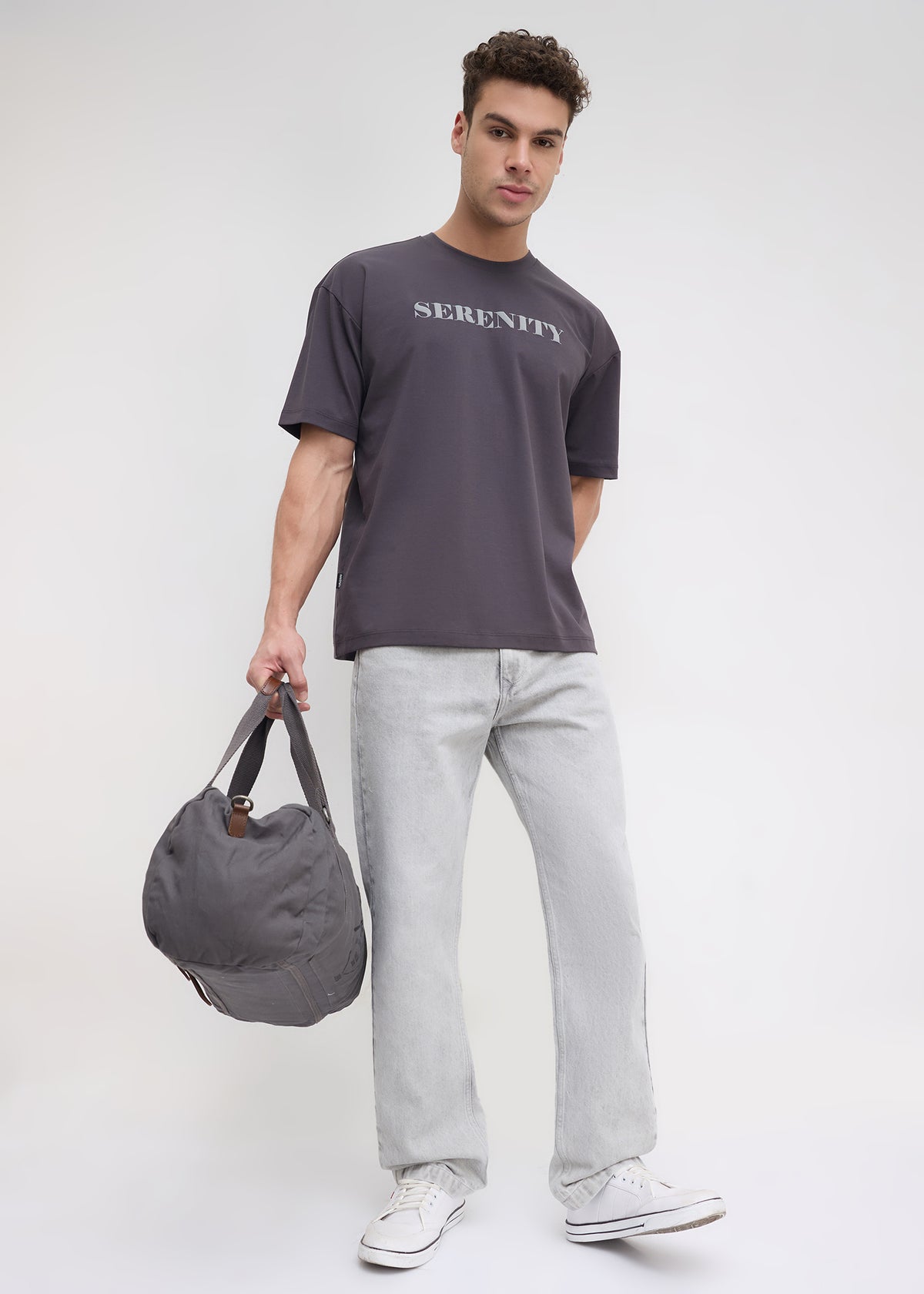 Moulen Oversized Graphic T-shirt: Charcoal