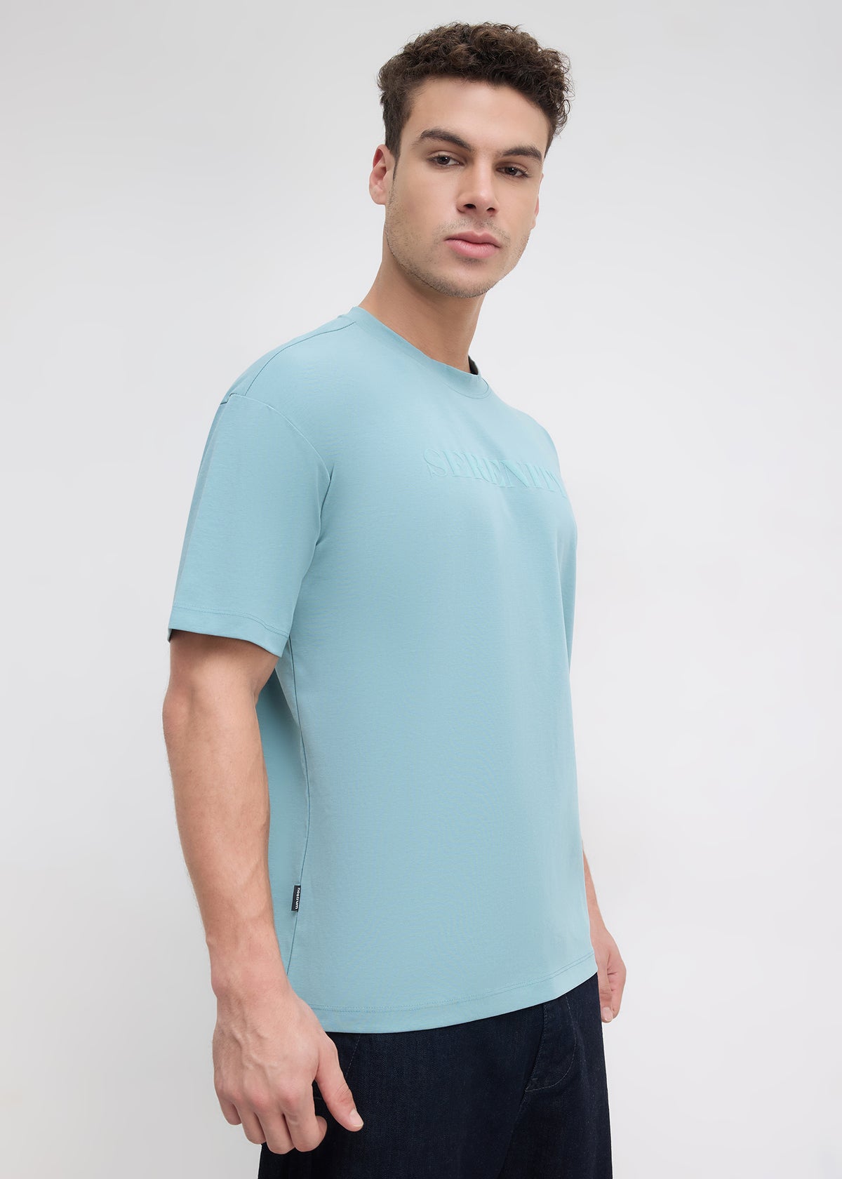 Moulen Oversized Graphic T-shirt: Coral Blue