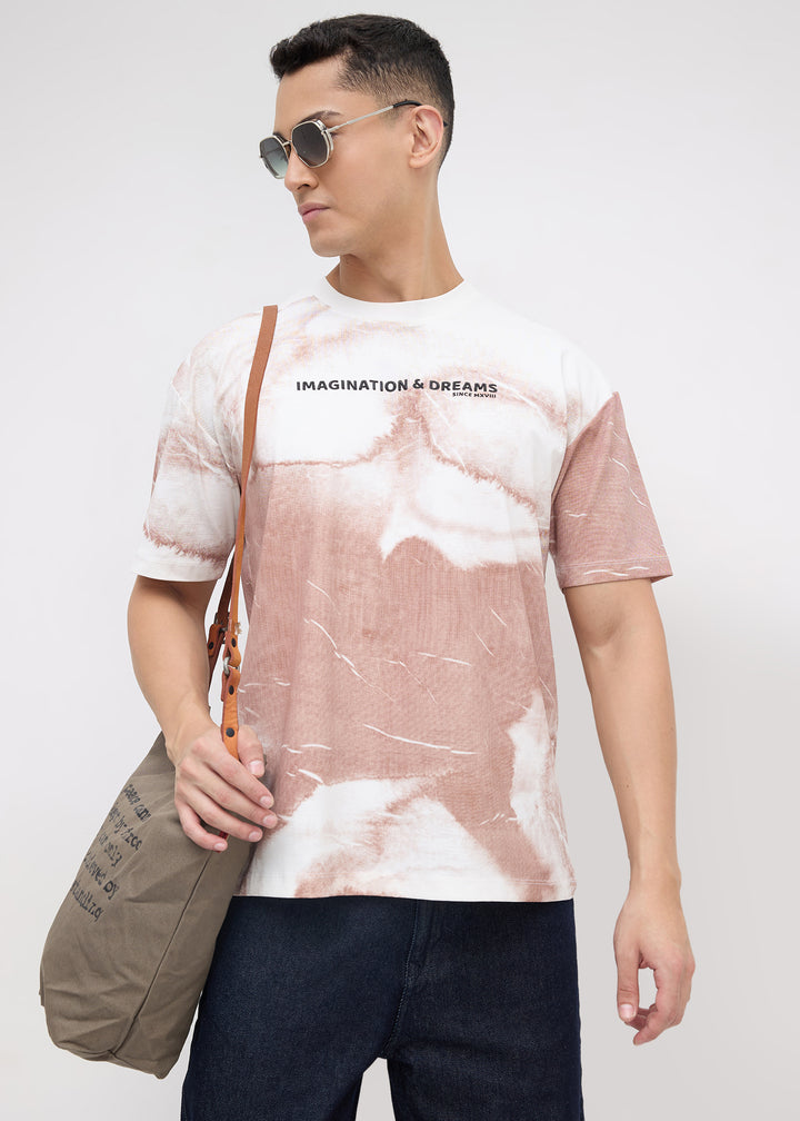 Hinwill Half Sleeve Tie Dye T-Shirt: White