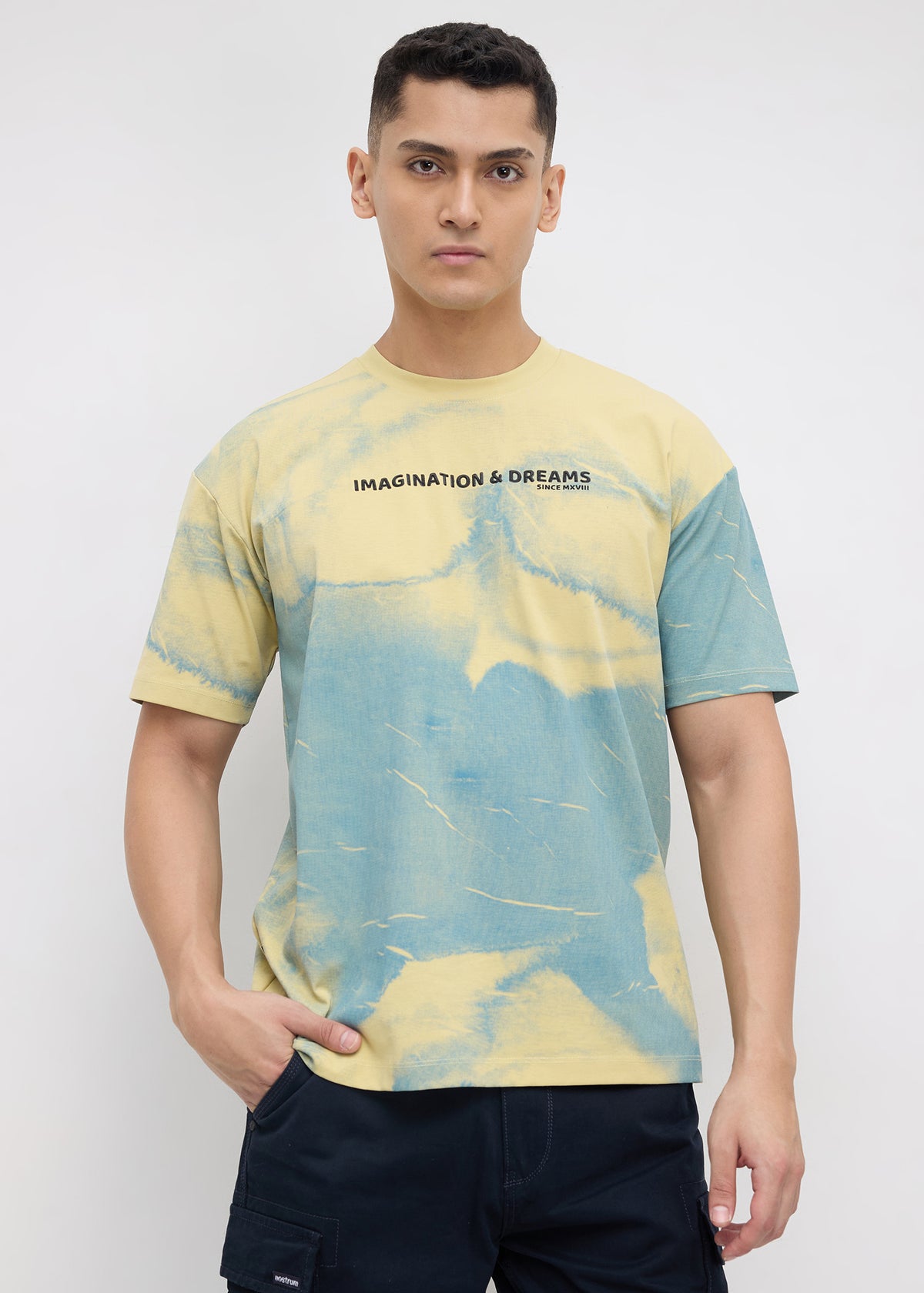 Hinwill Half Sleeve Tie Dye T-Shirt: Lime