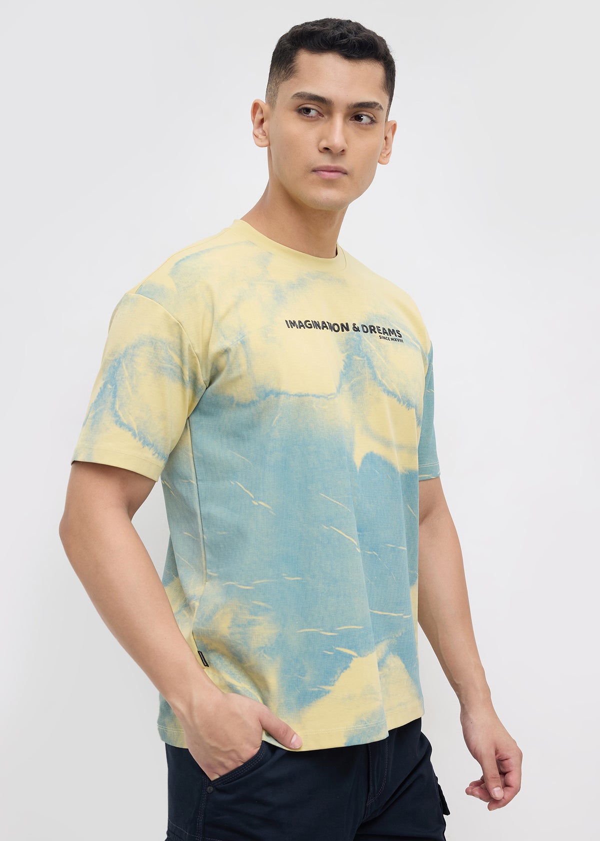Hinwill Half Sleeve Tie Dye T-Shirt: Lime