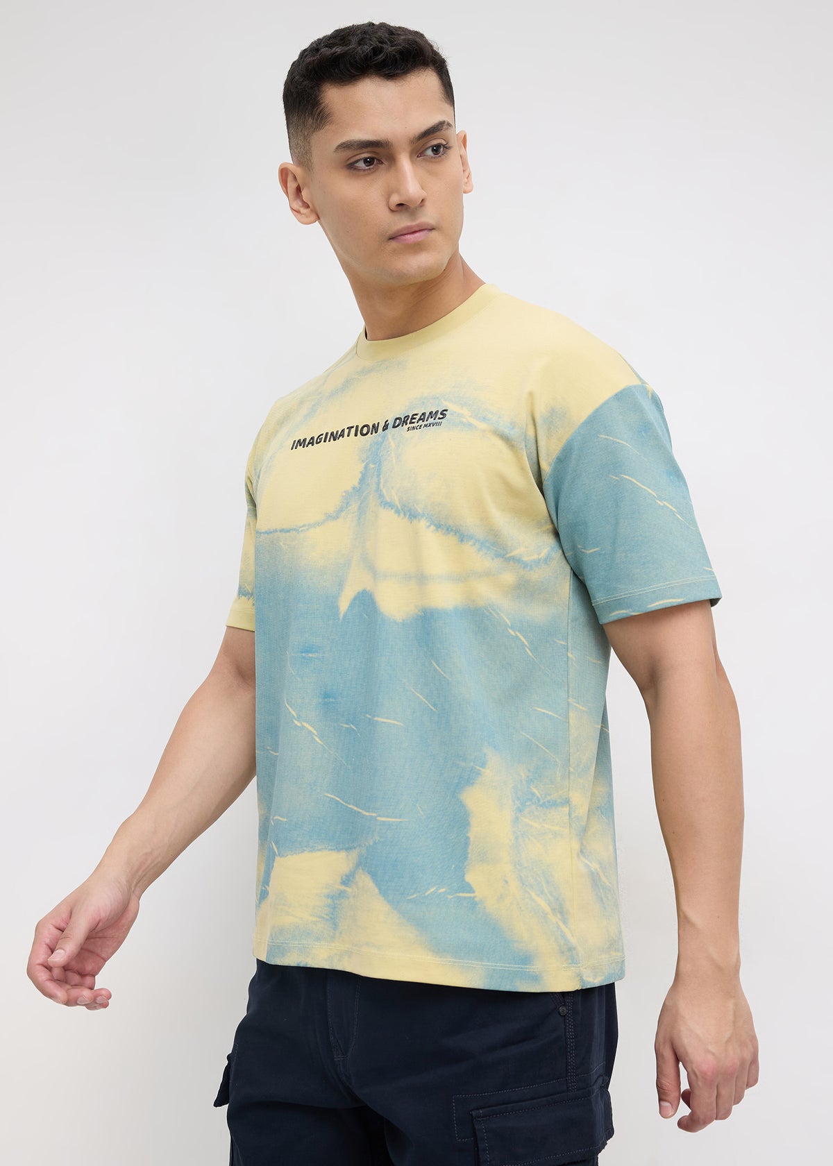 Hinwill Half Sleeve Tie Dye T-Shirt: Lime