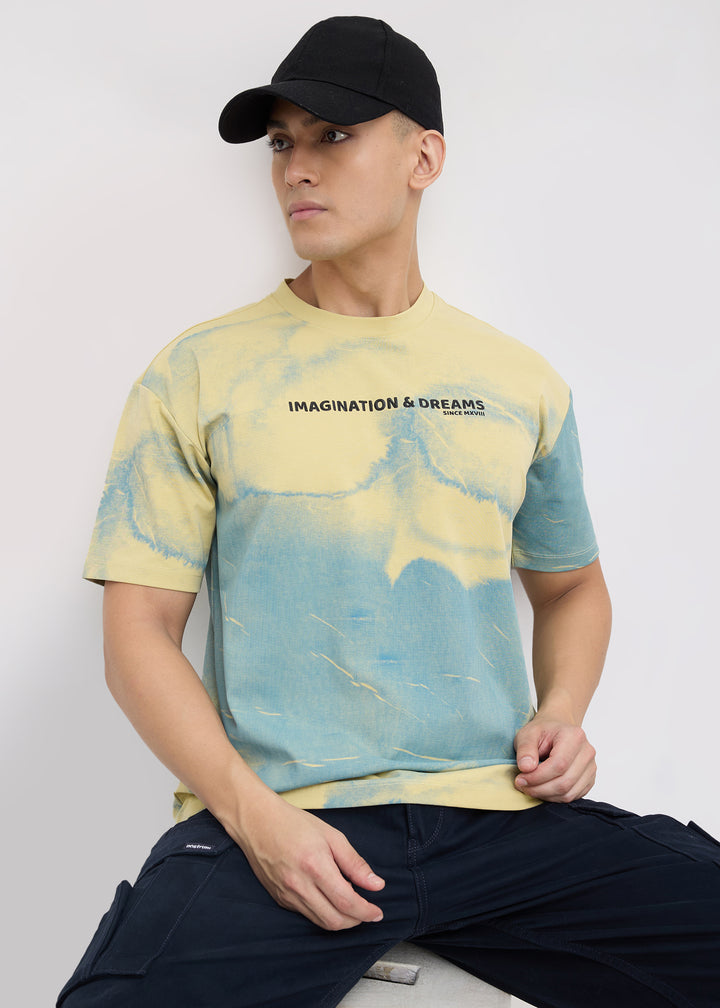 Hinwill Half Sleeve Tie Dye T-Shirt: Lime