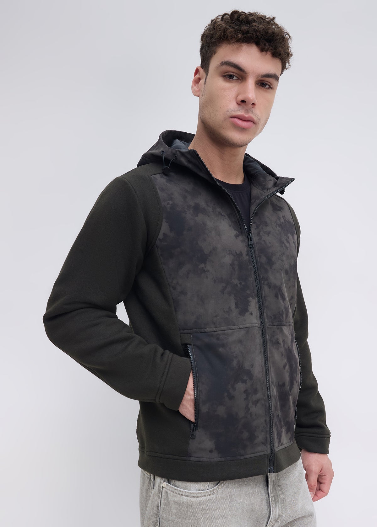 Krivan Camouflage Hooded Jacket: Olive
