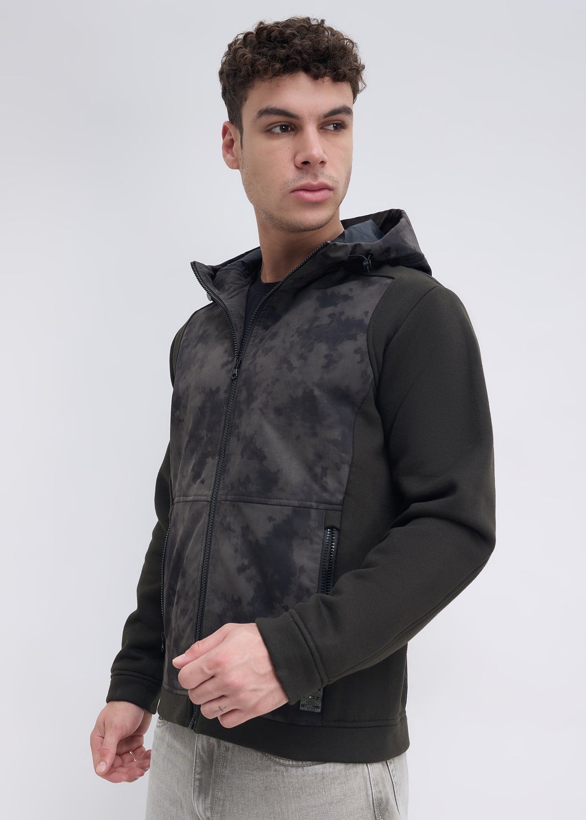 Krivan Camouflage Hooded Jacket: Olive