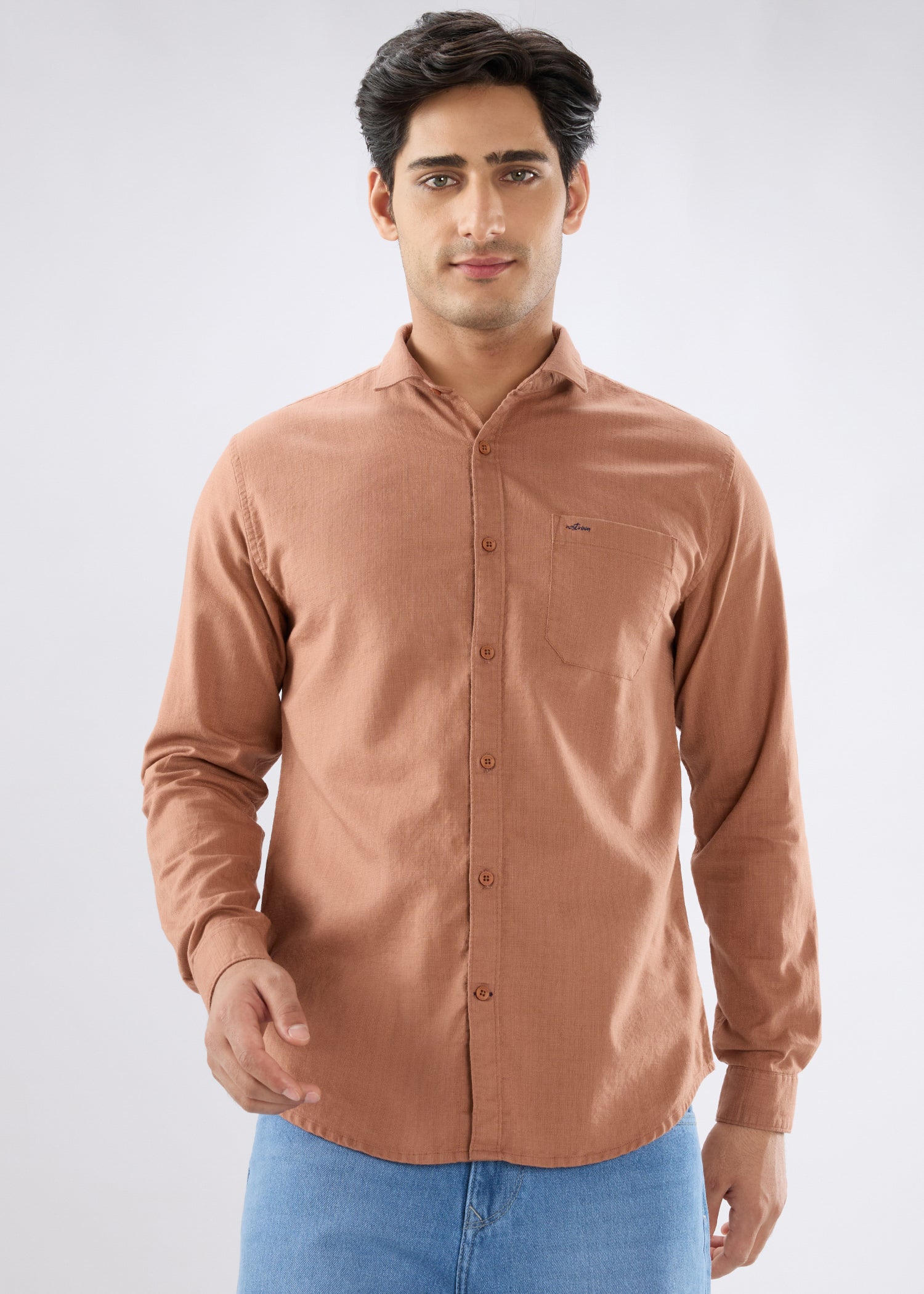 Contain Solid Full Sleeve Shirt