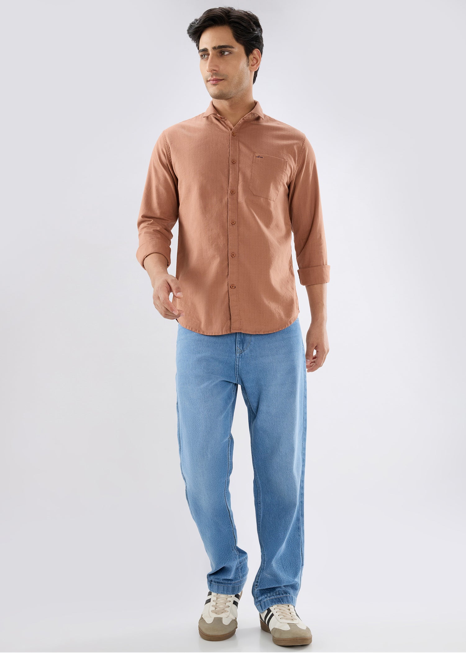 Contain Solid Full Sleeve Shirt