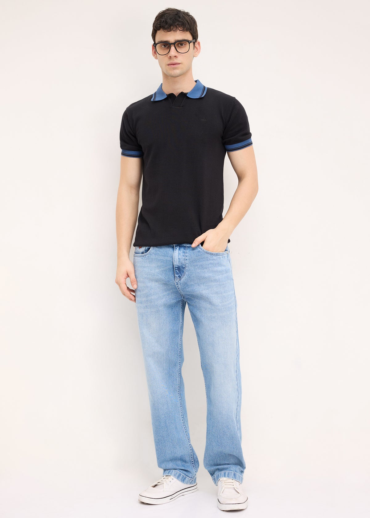 Bagos B Baggy-Fit Jeans: Light Blue