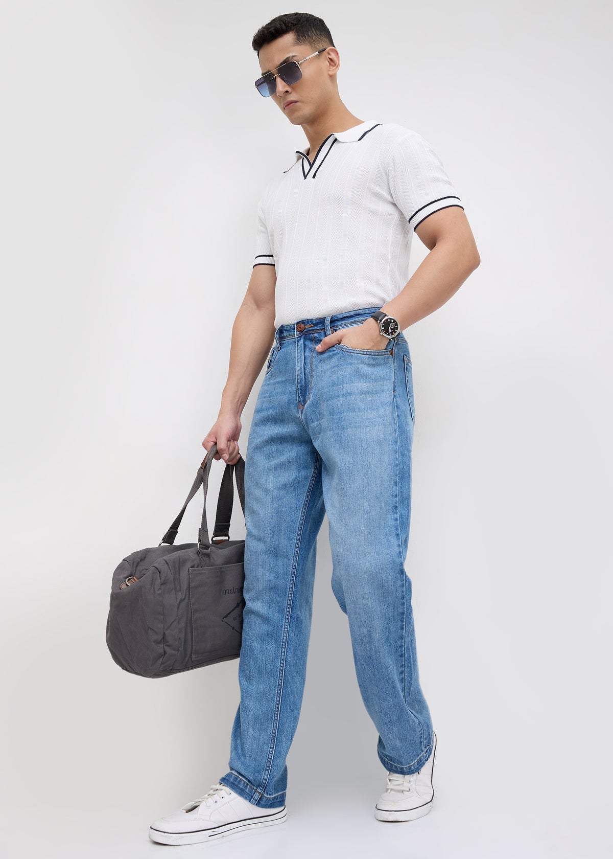 Timber Baggy Fit Jeans: Light Blue