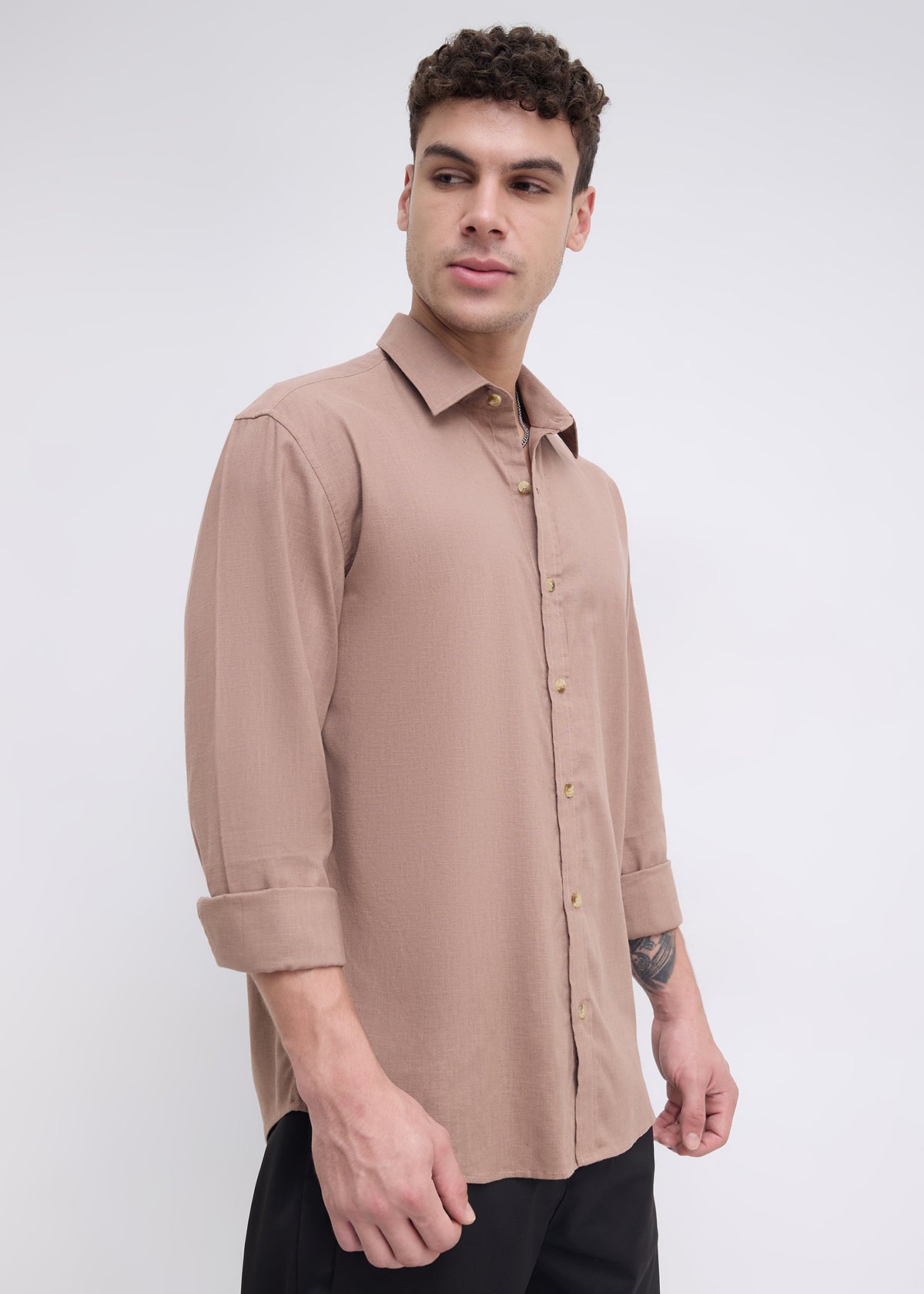 Scintila Solid Full Sleeve Shirt: Onion