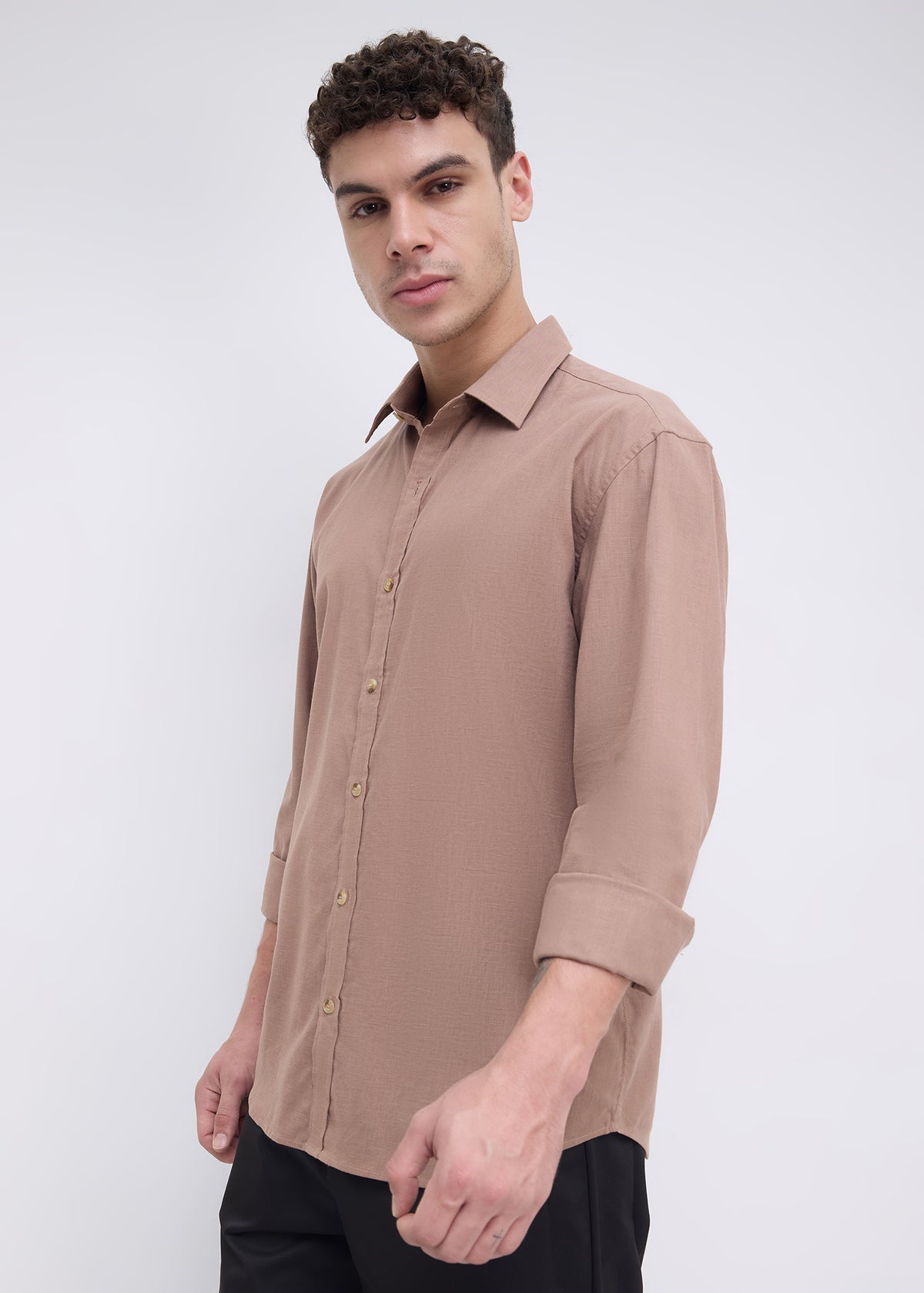 Scintila Solid Full Sleeve Shirt: Onion