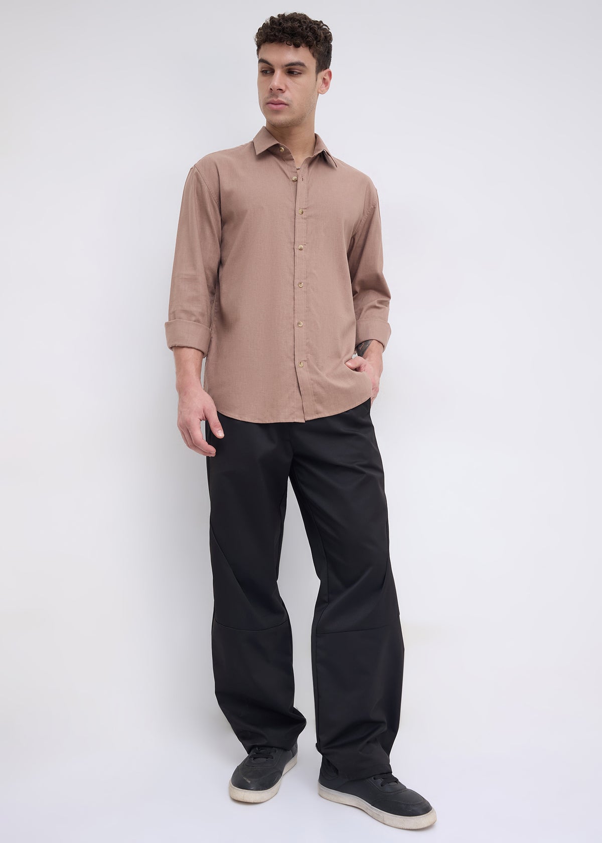 Scintila Solid Full Sleeve Shirt: Onion