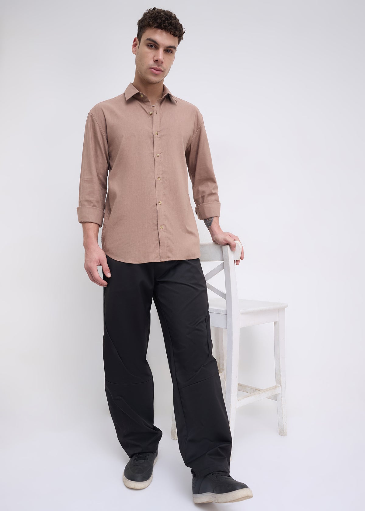Scintila Solid Full Sleeve Shirt: Onion