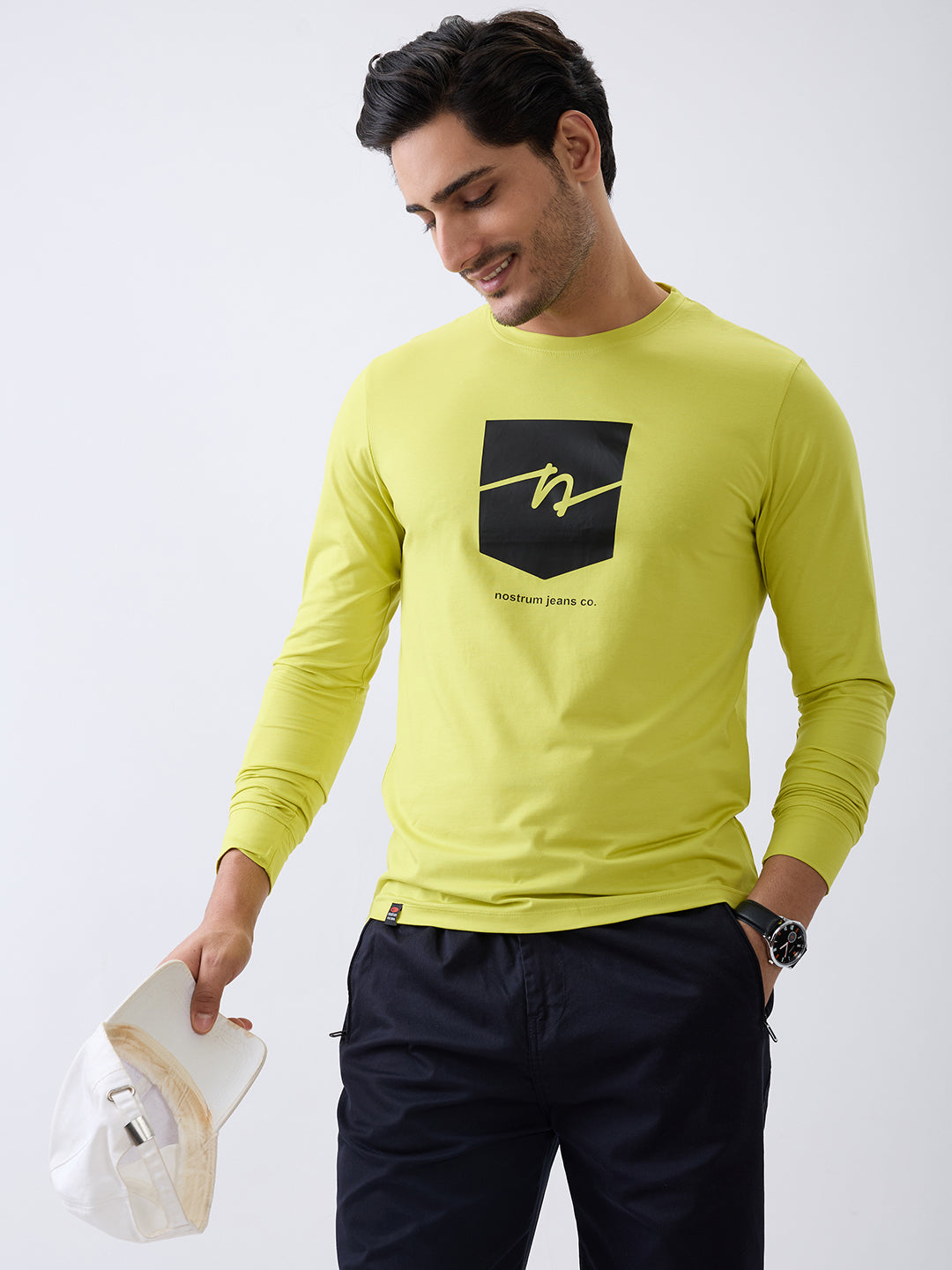 Star 1 Fitted Full Sleeve Pullover: F.Green