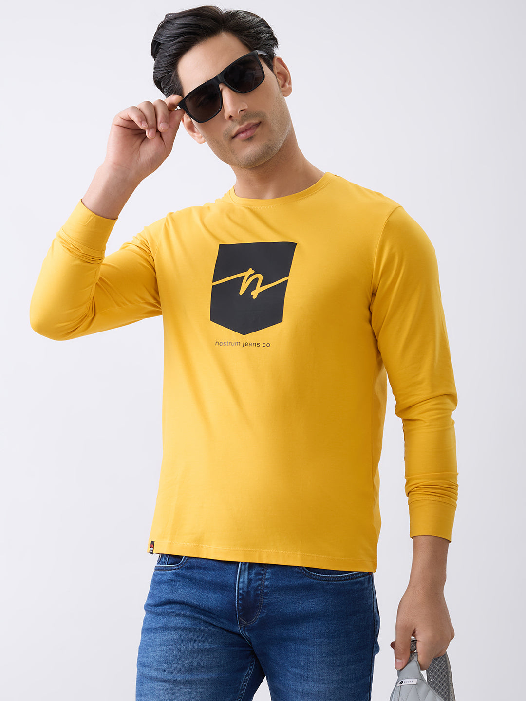 Star 1 Fitted Full Sleeve Pullover: Mustard