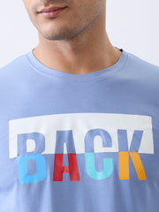Back 1 Printed Full Sleeve T-Shirt: Blue