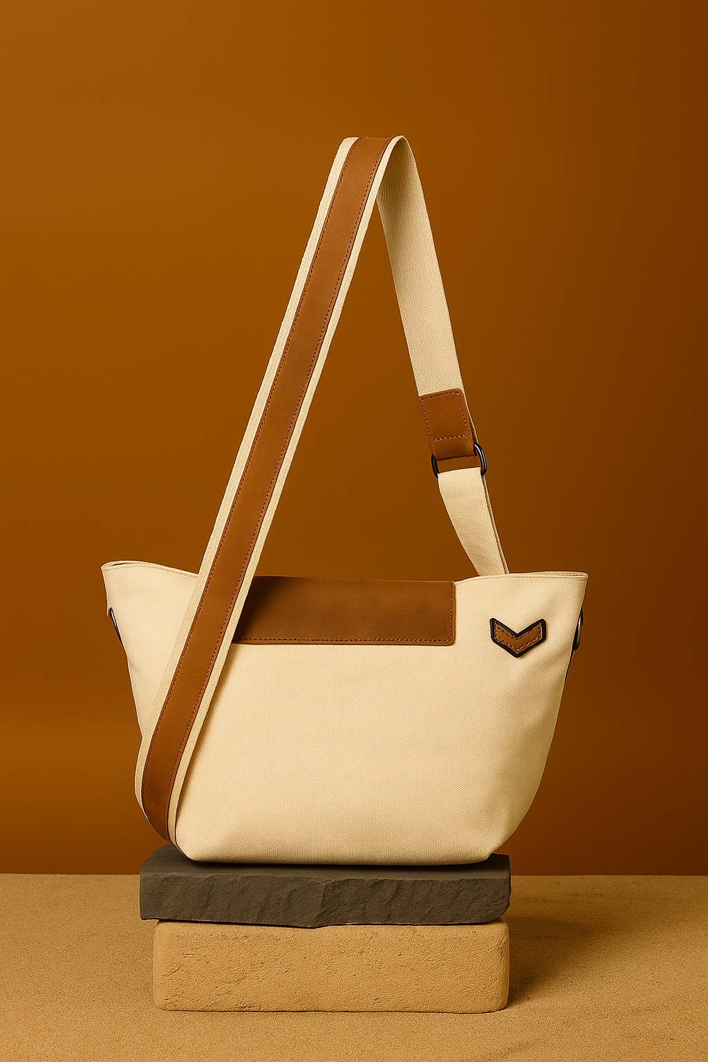 NJC 1 Crossbody Sling Bag: Off White