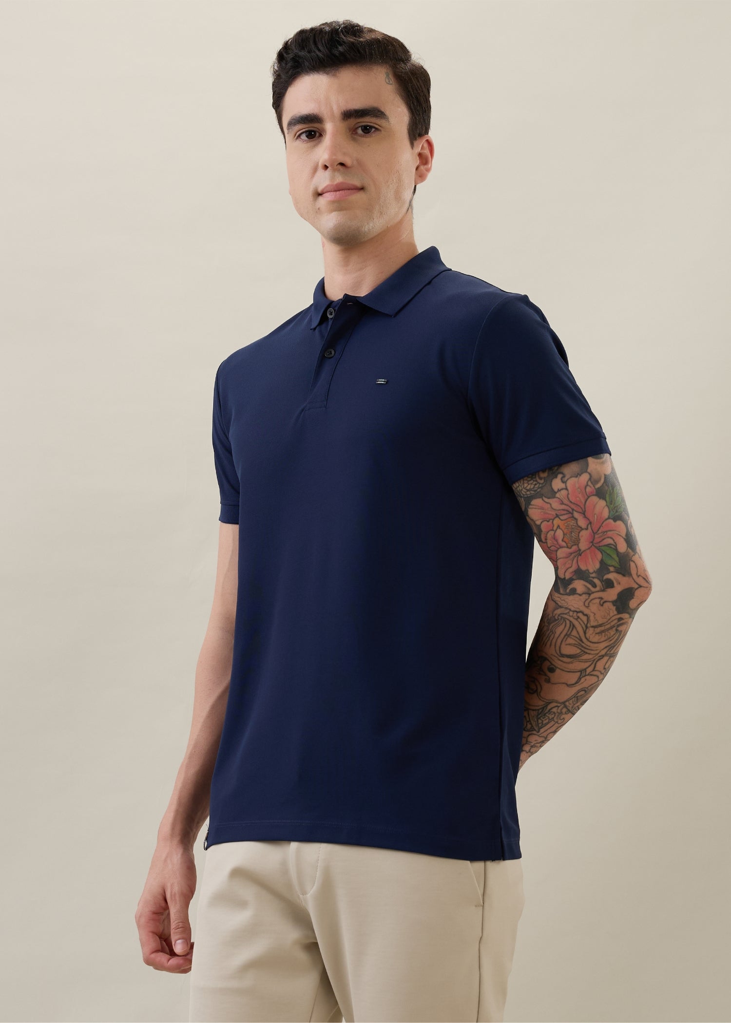 Cherry Half Sleeve T-shirt: Navy