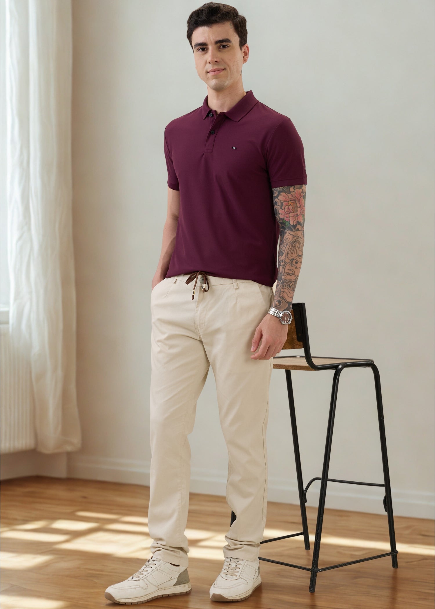 Cherry Half Sleeve Polo T-Shirt | Smart Casual Style