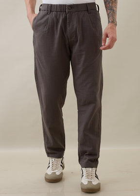 Ceylon Linen Blend Relaxed Trouser: Grey