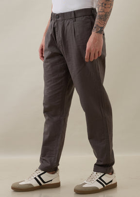Ceylon Linen Blend Relaxed Trouser: Grey