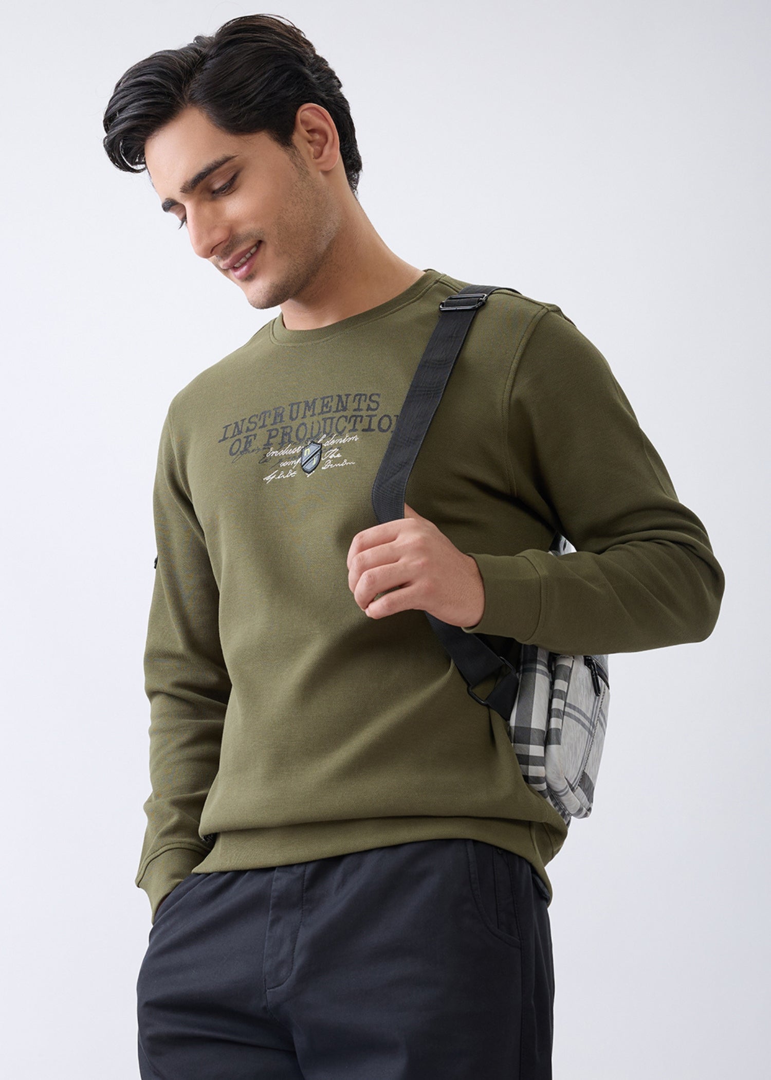 Instruments Graphic Full Sleeve Sweatshirt: Olive