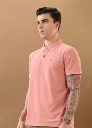 Cherry Half Sleeve T-shirt: Coral Pink