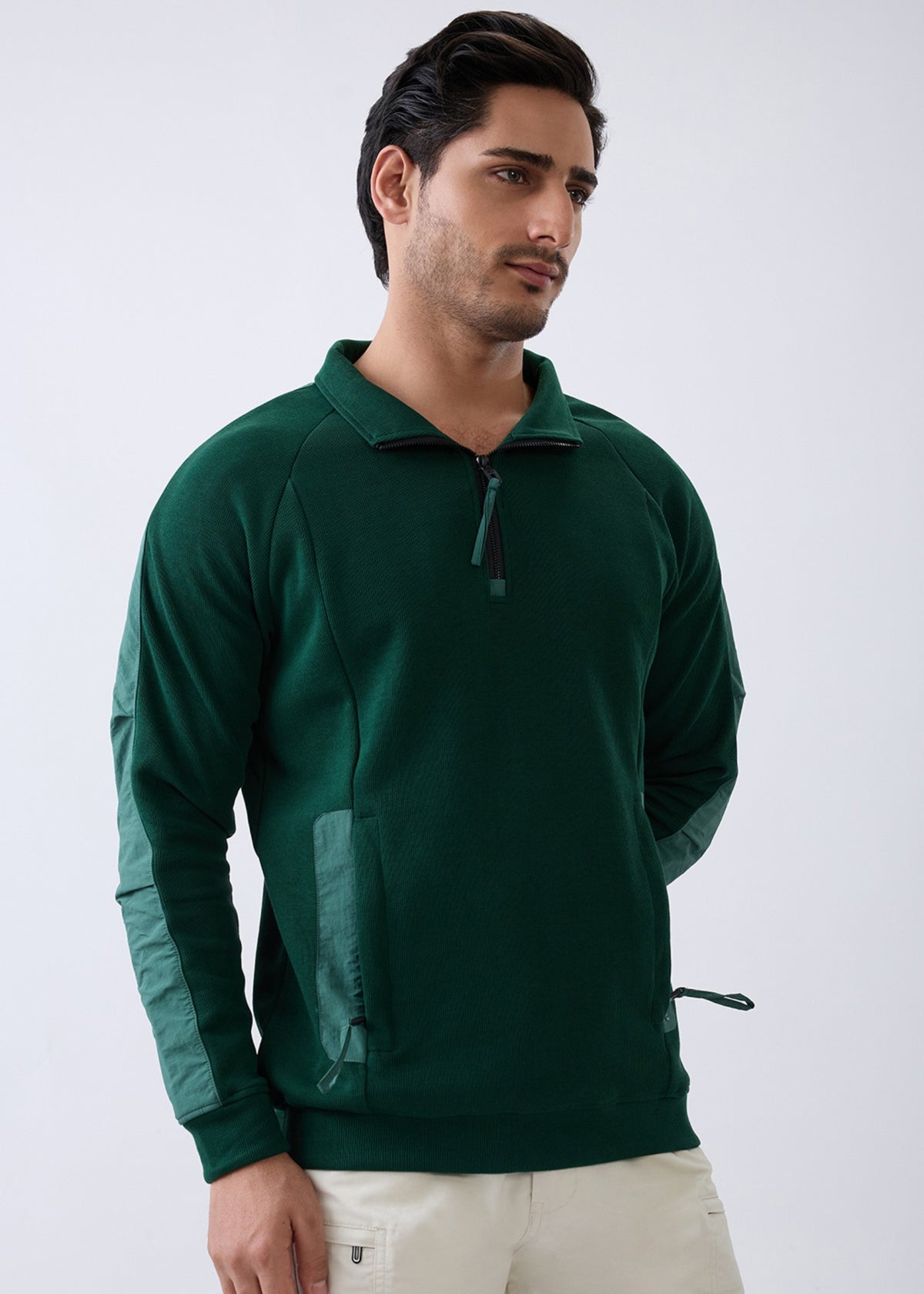 Grateful Zip-Neck Full Sleeve Sweatshirt
