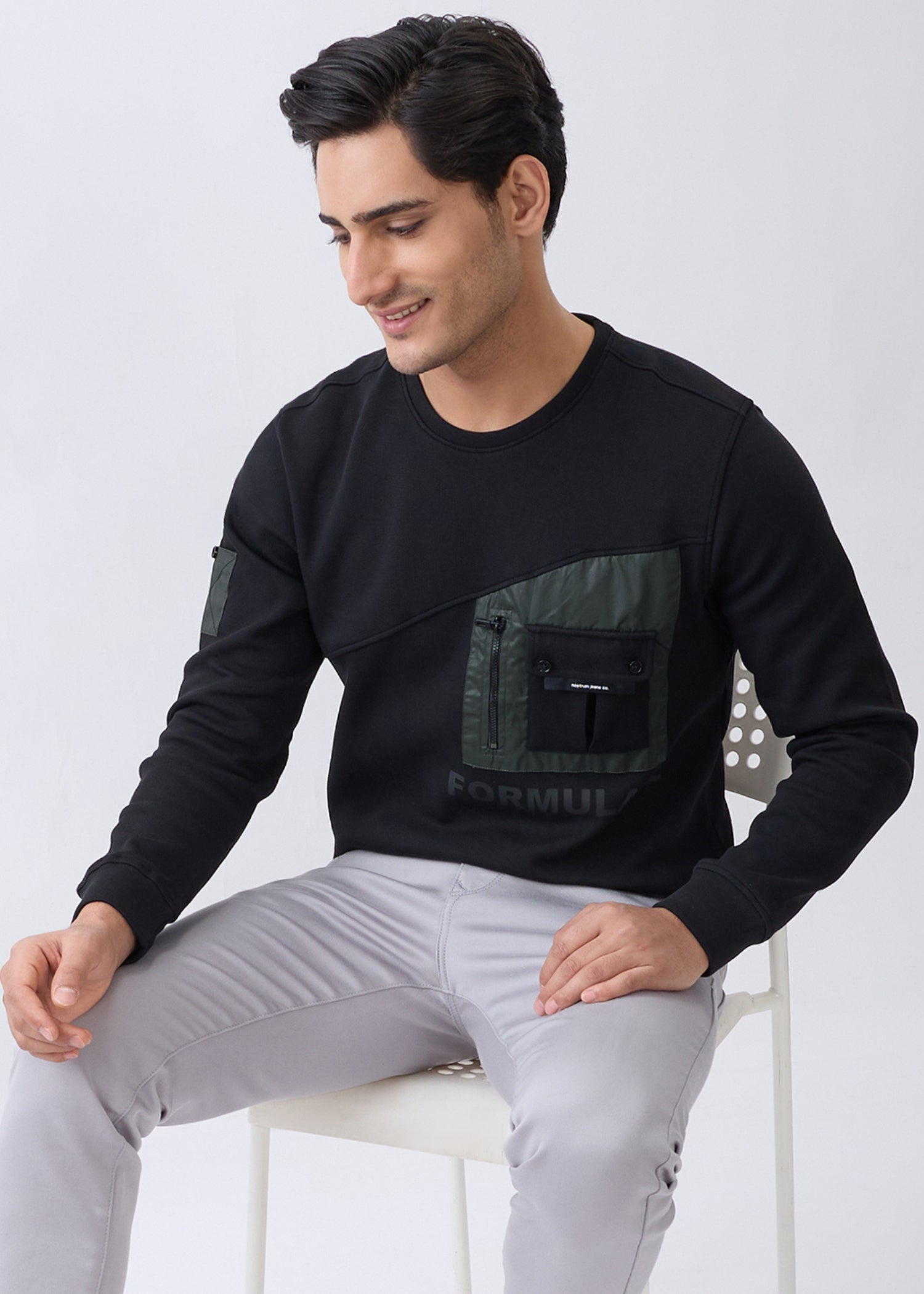 Formulate Utility Full Sleeve T-Shirt: Black