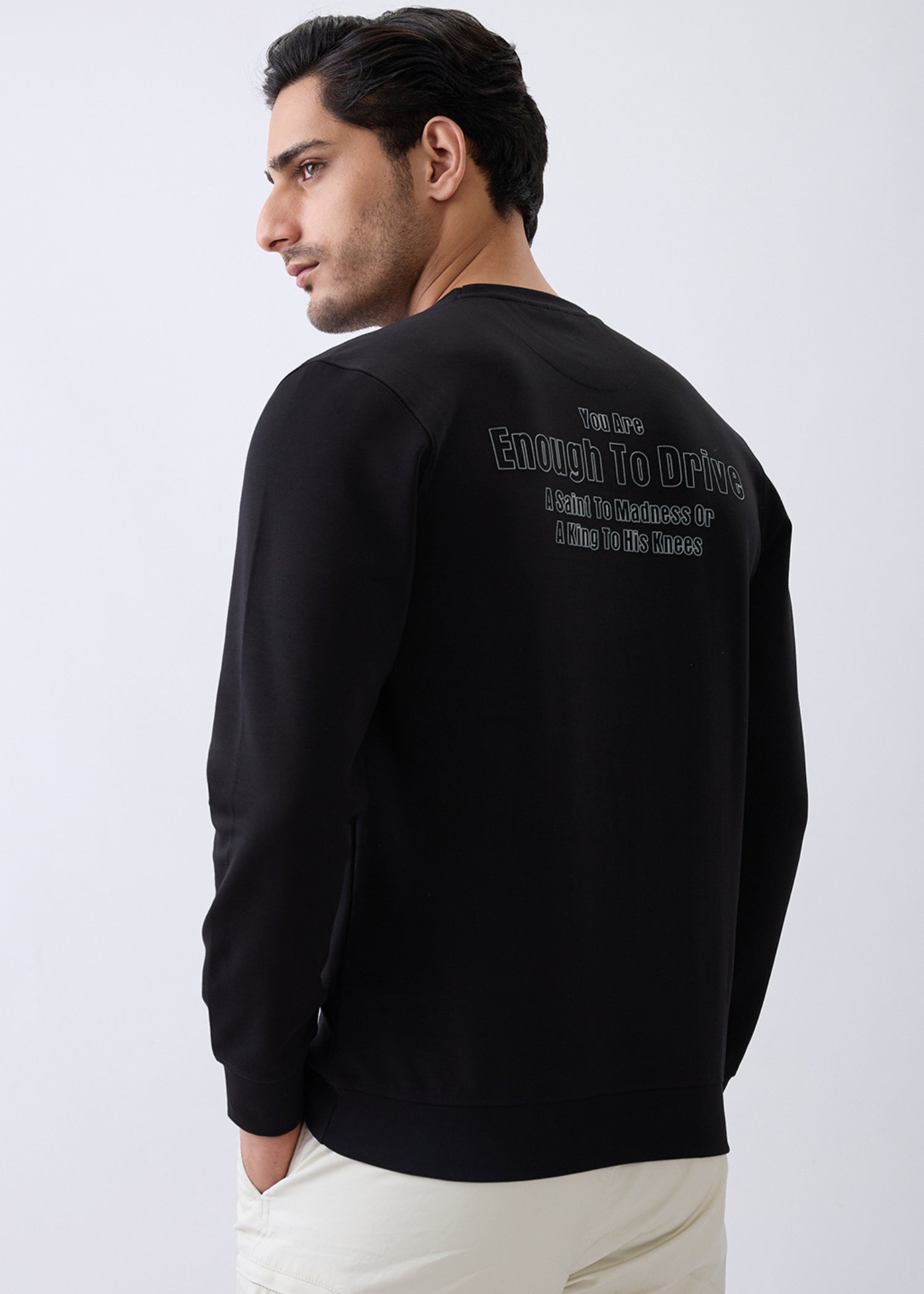 Amour Graphic Full Sleeve Sweatshirt: Black