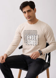Deep Graphic Full Sleeve Sweatshirt: Cream