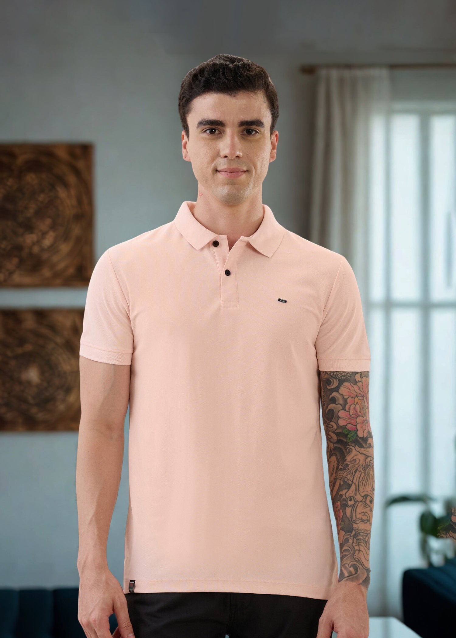 Cherry Half Sleeve T-shirt: Peach