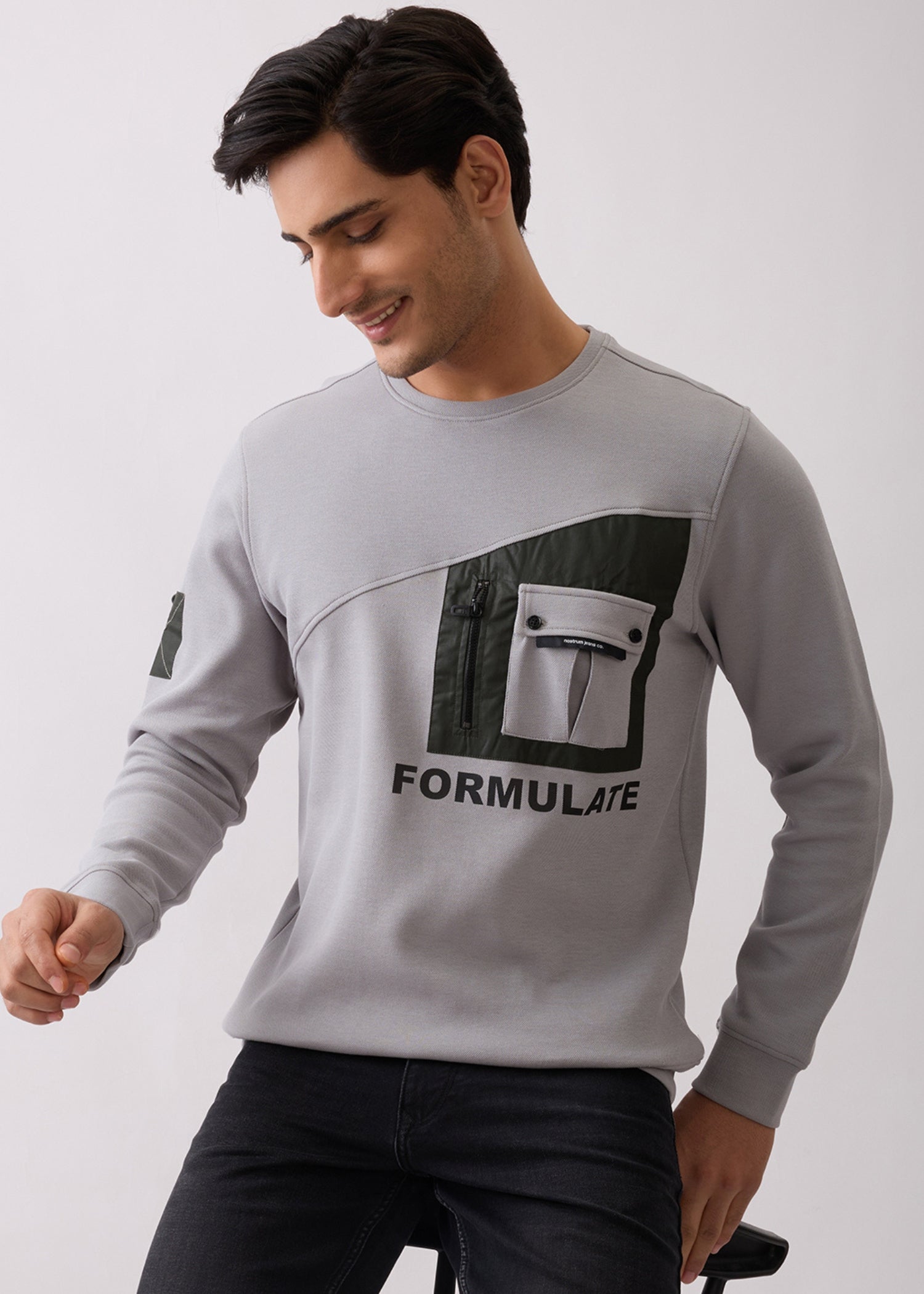 Formulate Utility Full Sleeve T-Shirt: Grey