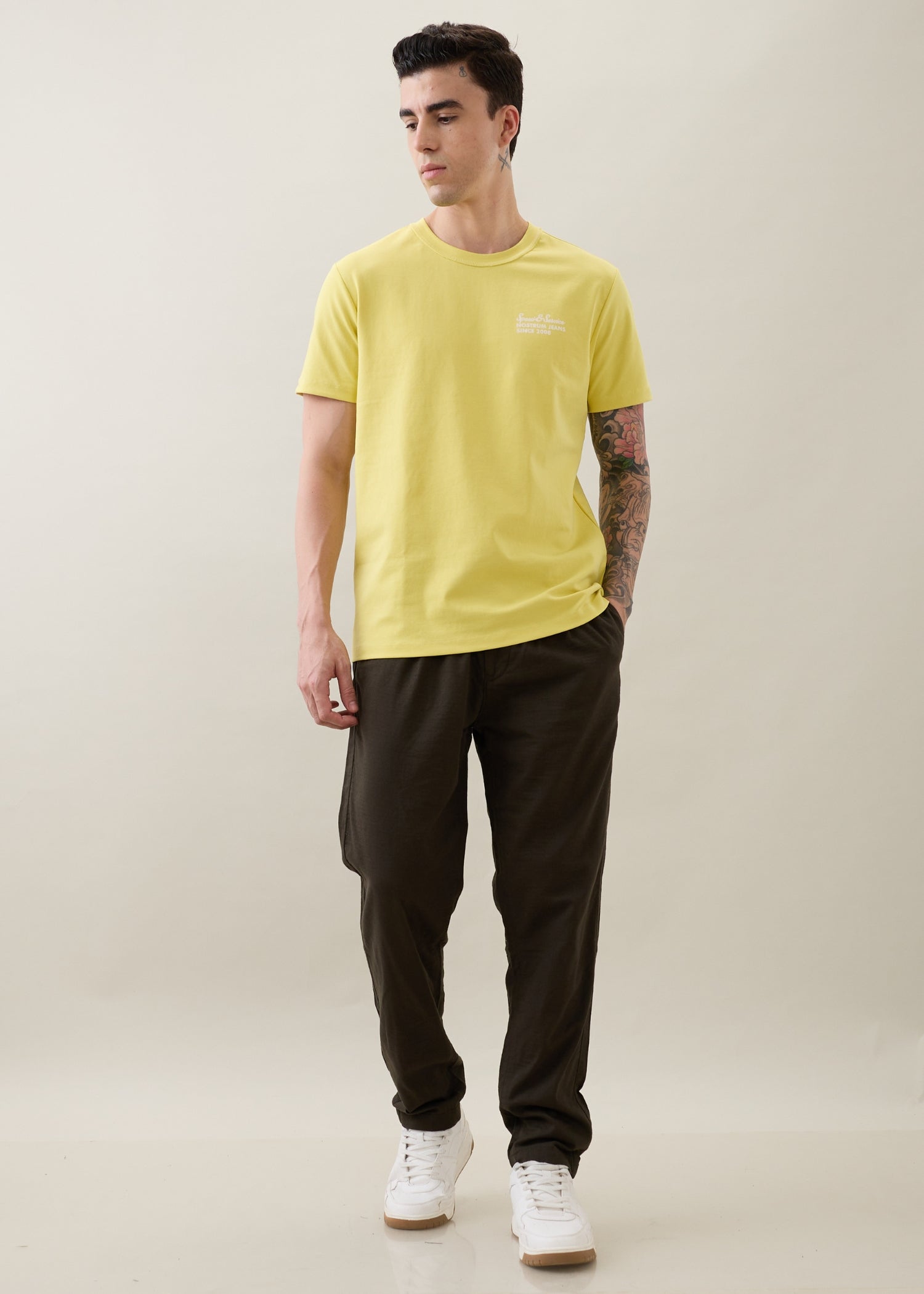 Ceylon Linen Blend Relaxed Trouser: Olive