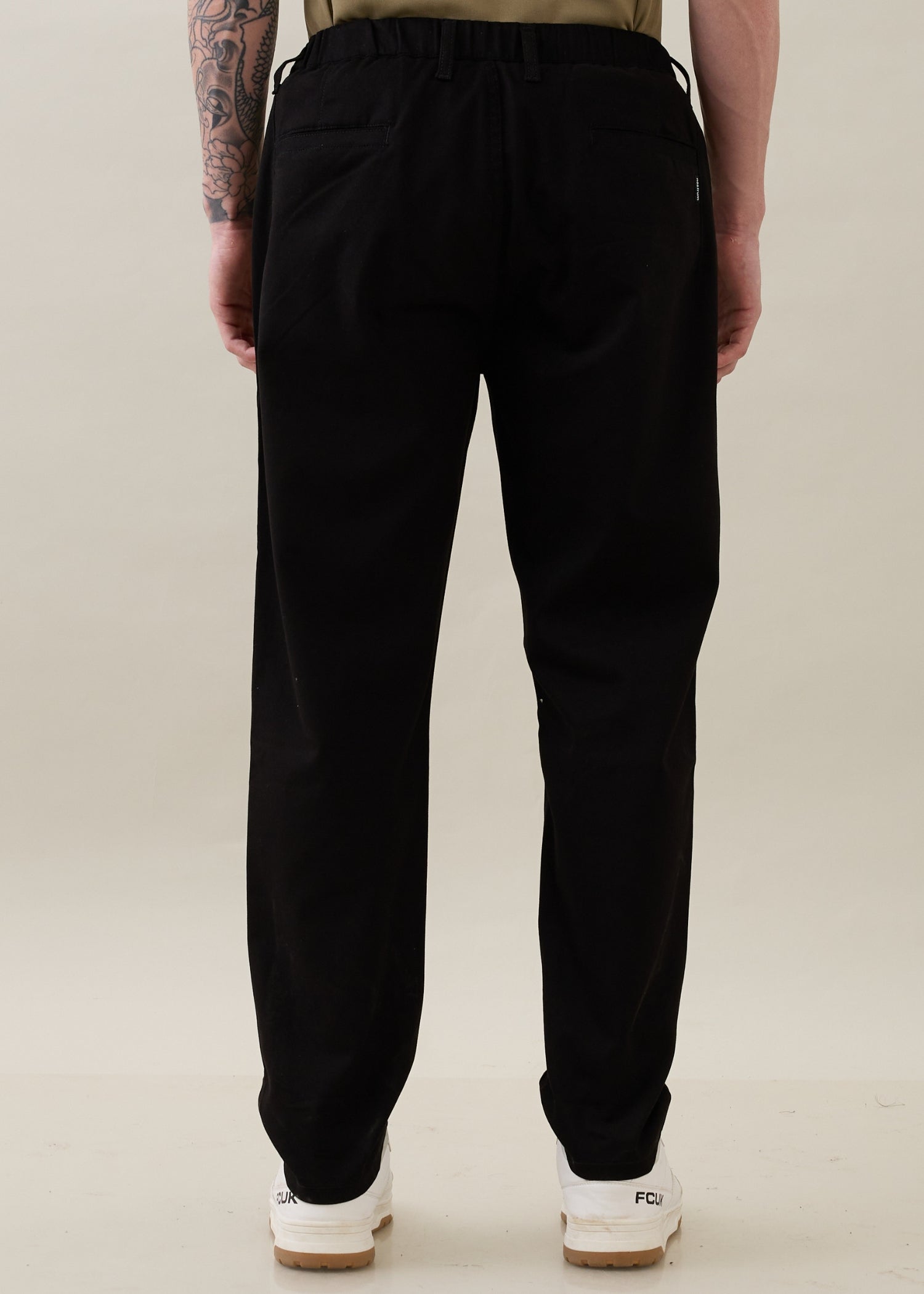 Abrus Cotton Drawstring Trouser: Black