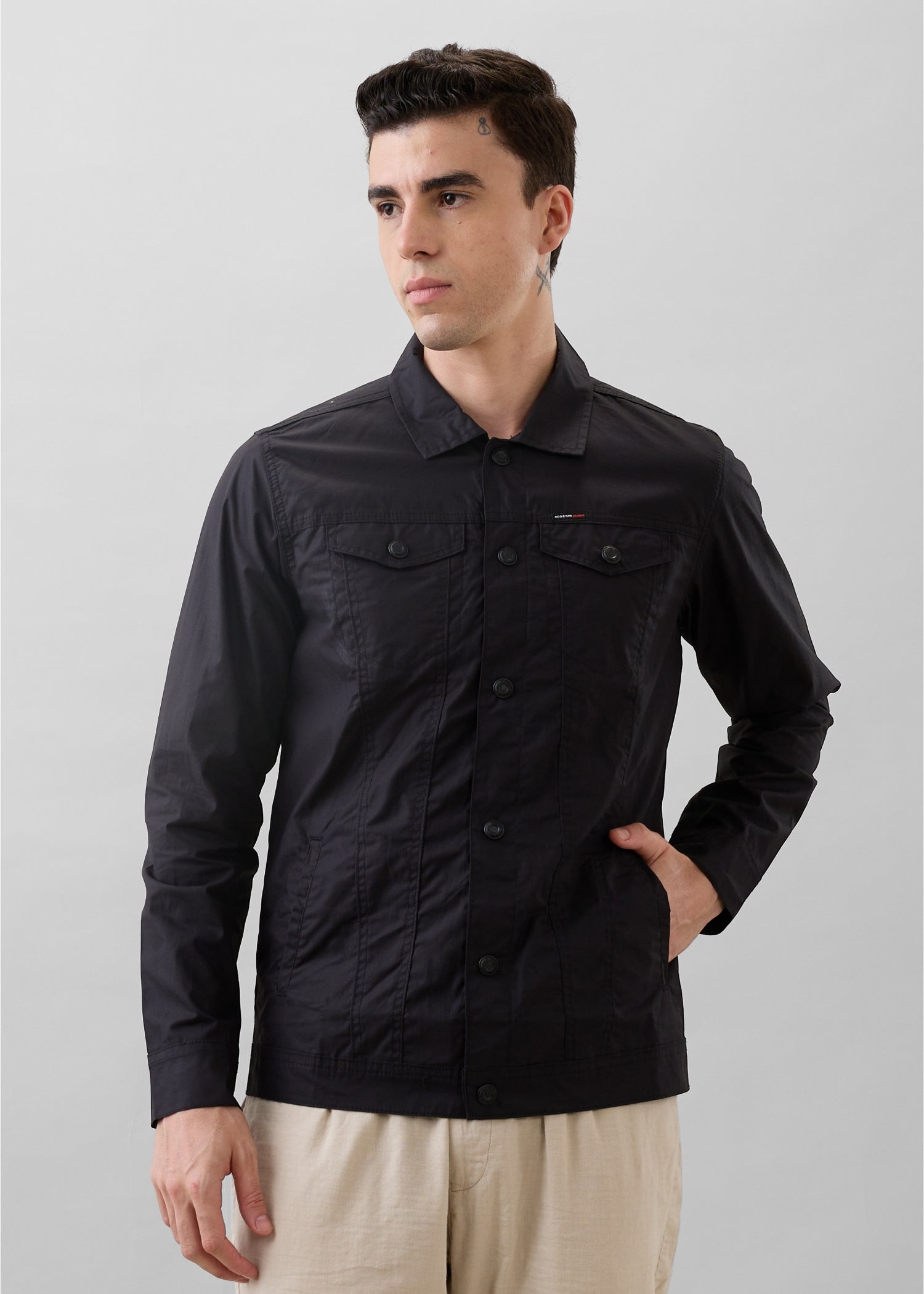 Teslin Utility Jacket: Black