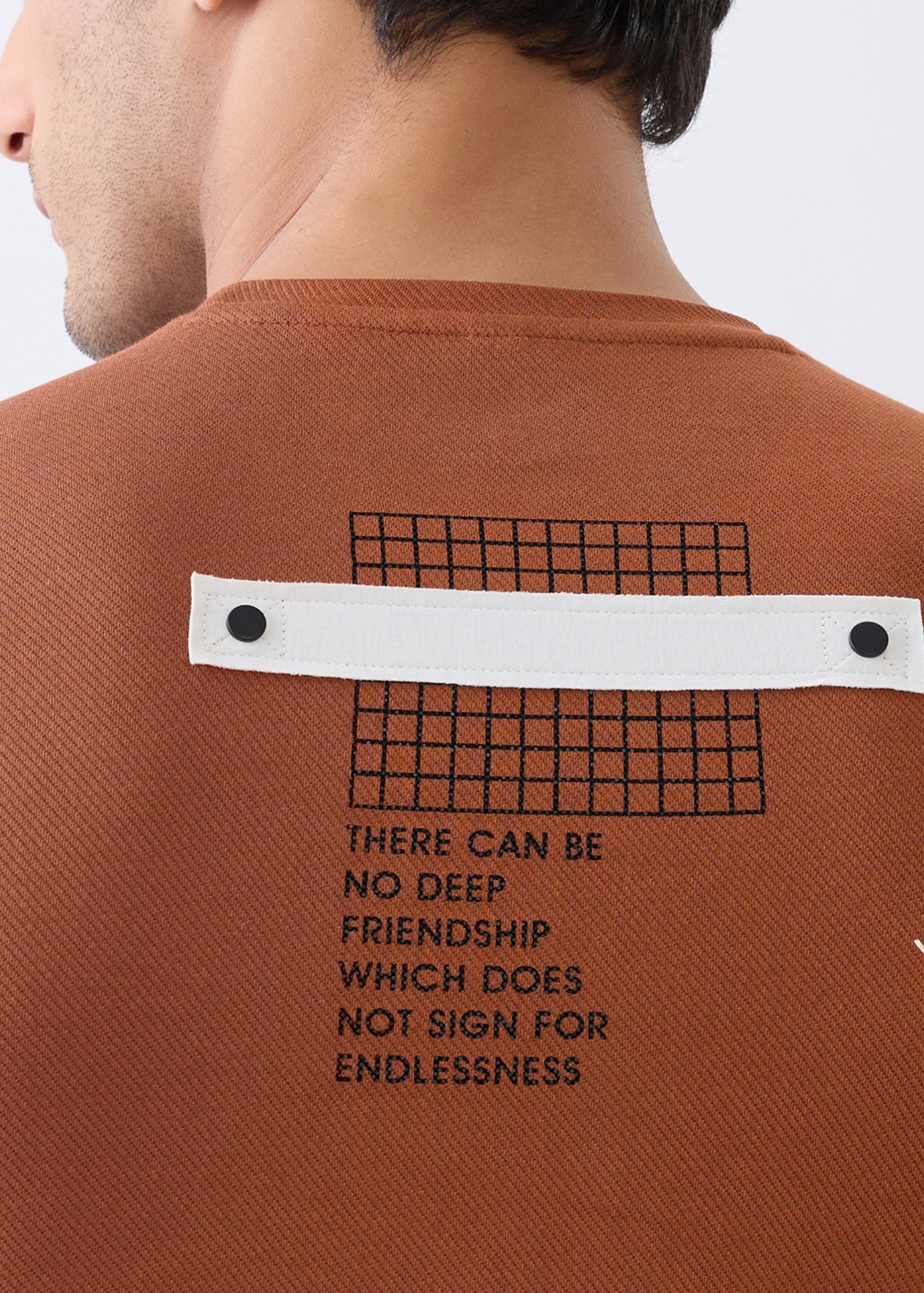 Deep Graphic Full Sleeve Sweatshirt: Rust