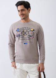Midwest Graphic Full Sleeve Sweatshirt: Beige