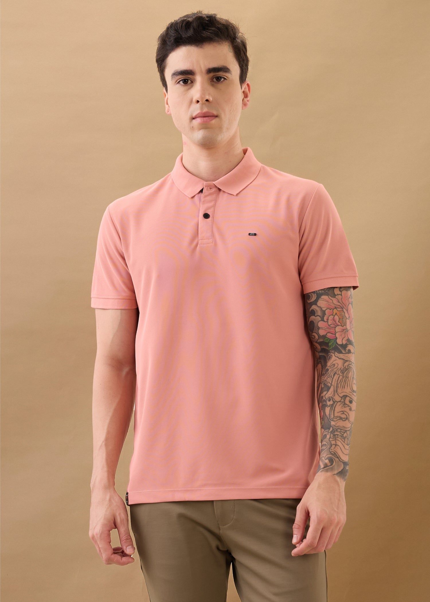 Cherry Half Sleeve T-shirt: Coral Pink