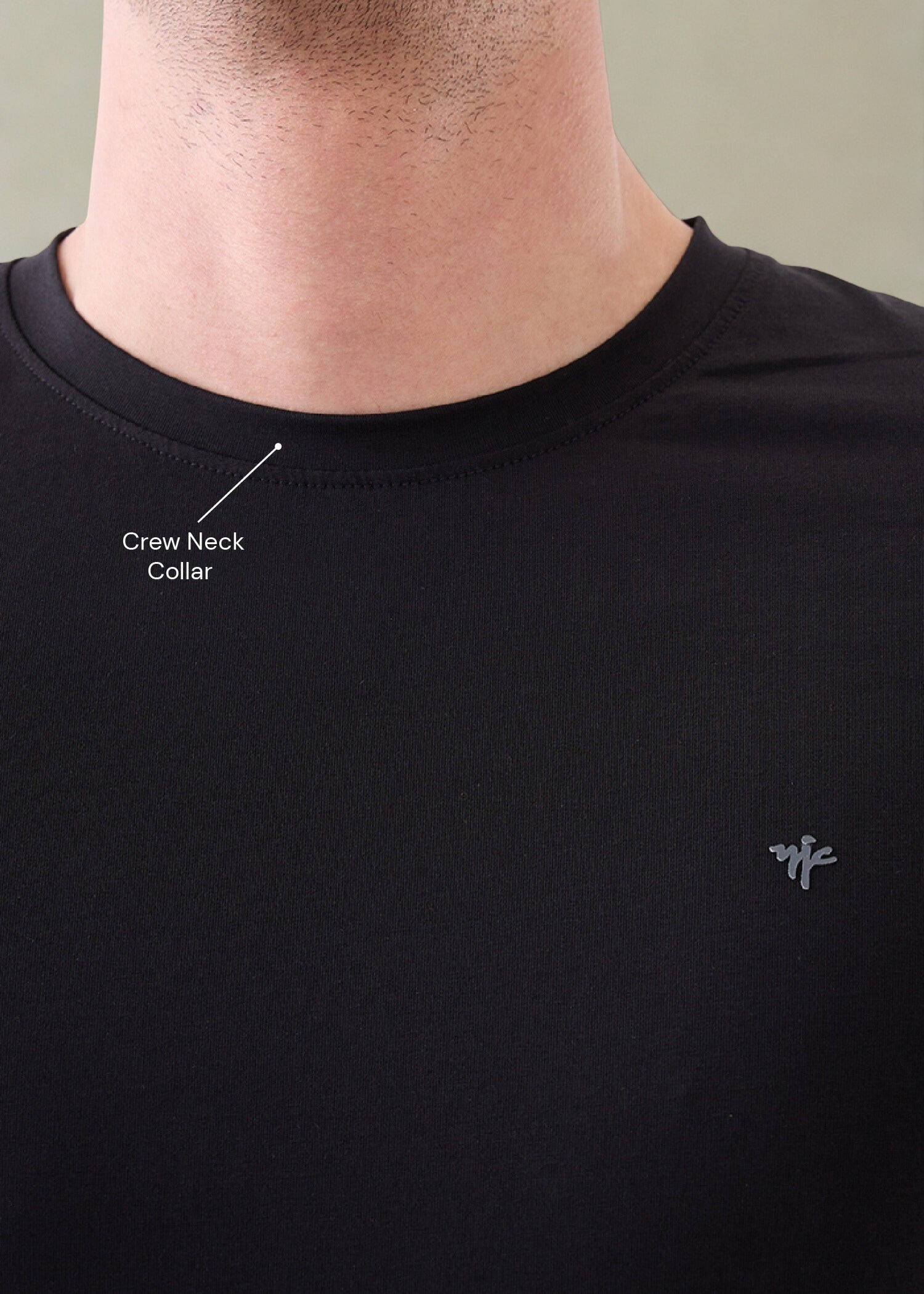 Arch Solid Half Sleeve T-Shirt: Black