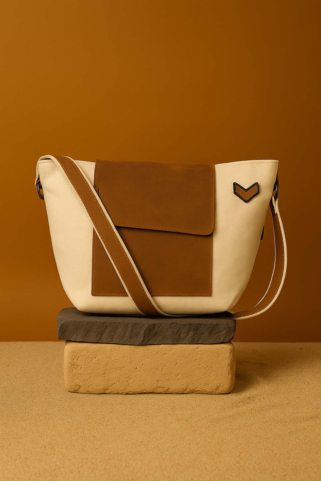 NJC 1 Crossbody Sling Bag: Off White