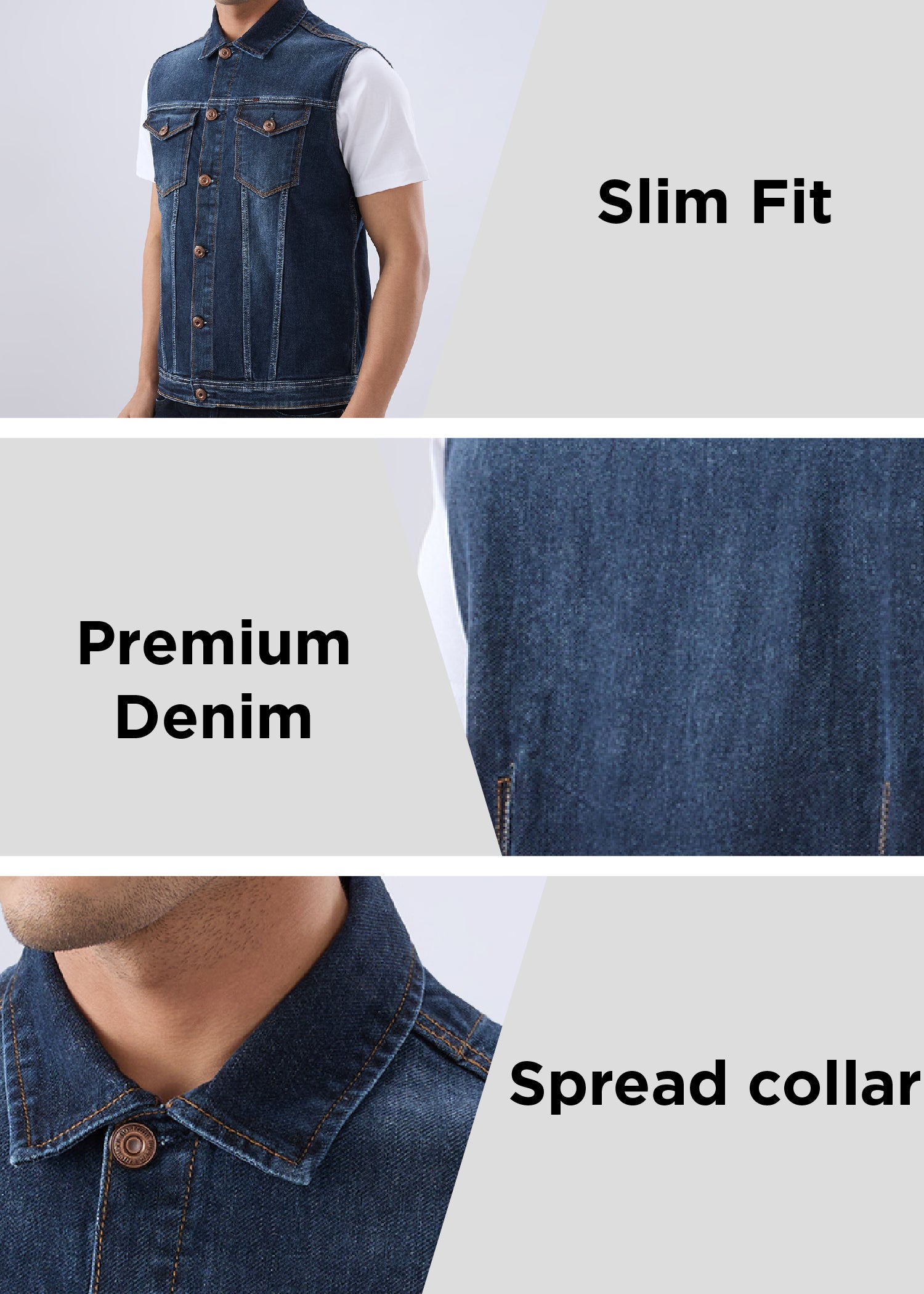 Aayas Denim Sleeveless Jacket (BUY 1 GET 1 FREE)