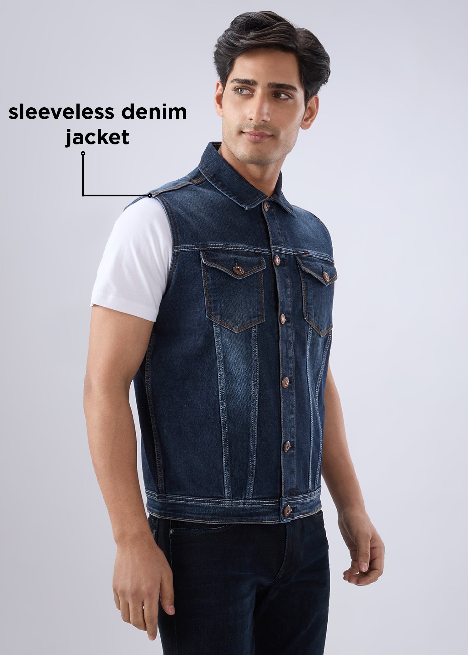 Aayas Denim Sleeveless Jacket (BUY 1 GET 1 FREE)