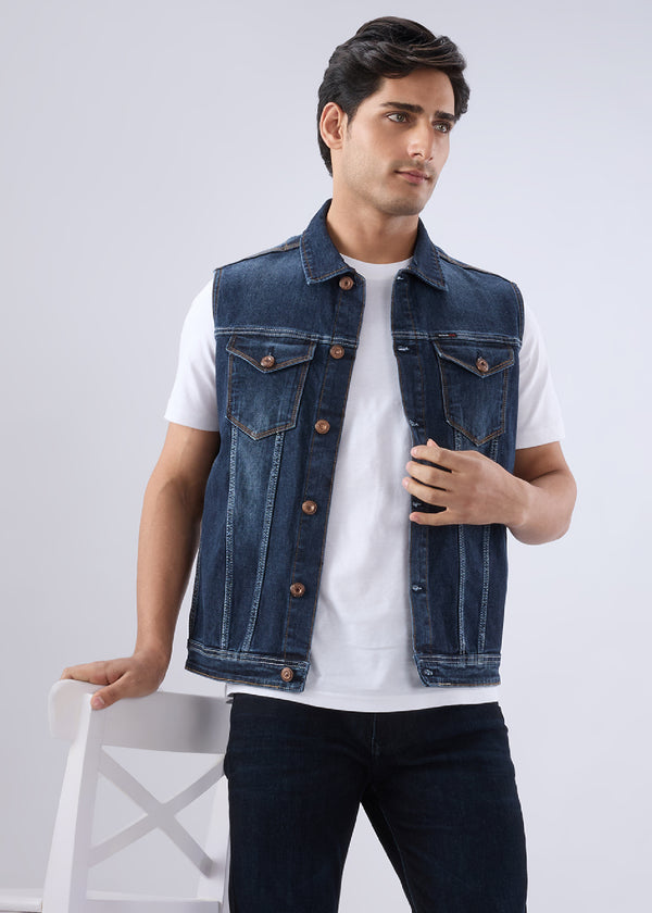 Aayas Denim Sleeveless Jacket