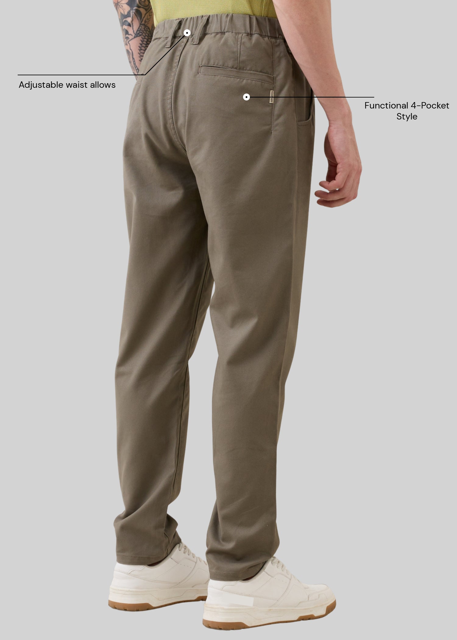 Abrus Cotton Drawstring Trouser: Dark Beige